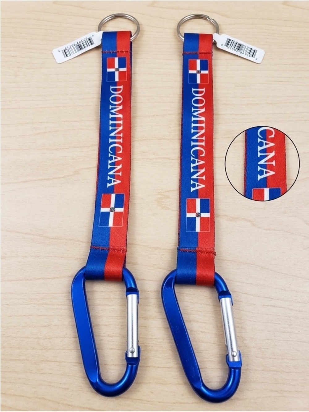 Set of 2 Dominican Republic Flag Key Holder 10” Long…